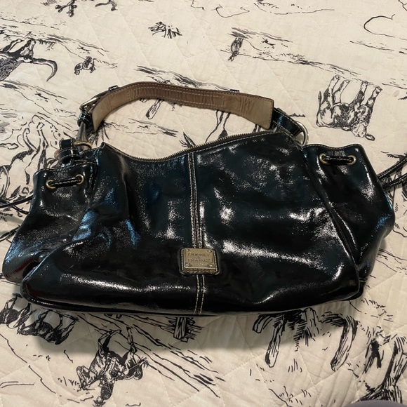 Black Patten Leather Dooney and Burke handbag - Picture 1 of 6